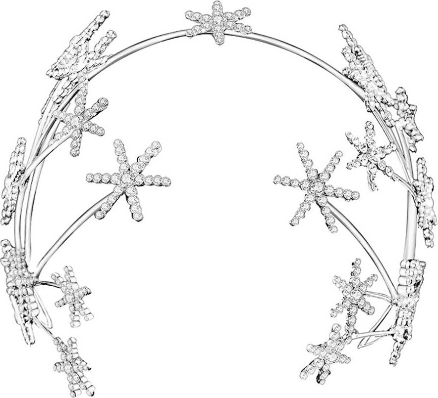 Star Decor Crown Tiara Rhinestone Wedding Headpiece