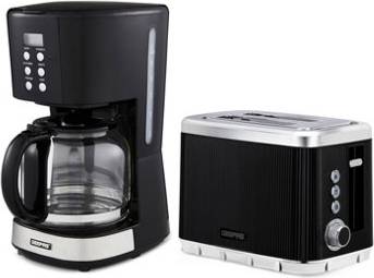 Geepas 1.5L Filter Coffee Machine And Slice Toaster Breakfast Set