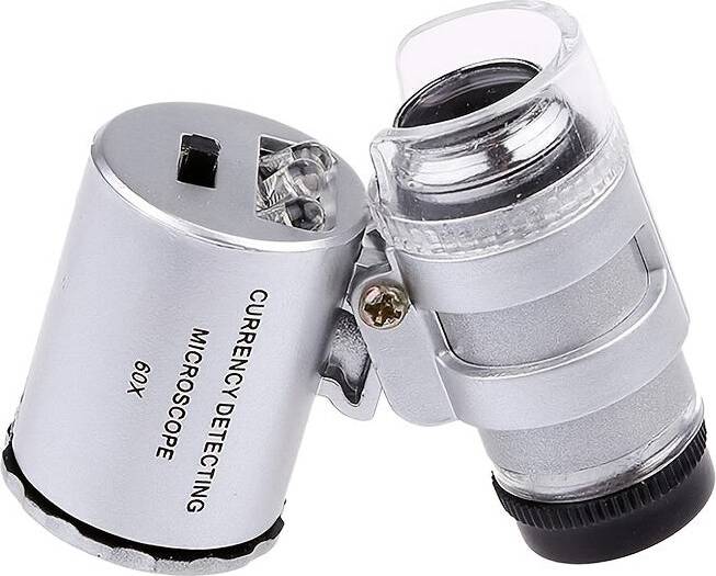 Greenzech 60X Mini Handheld Magnifier With LED Light