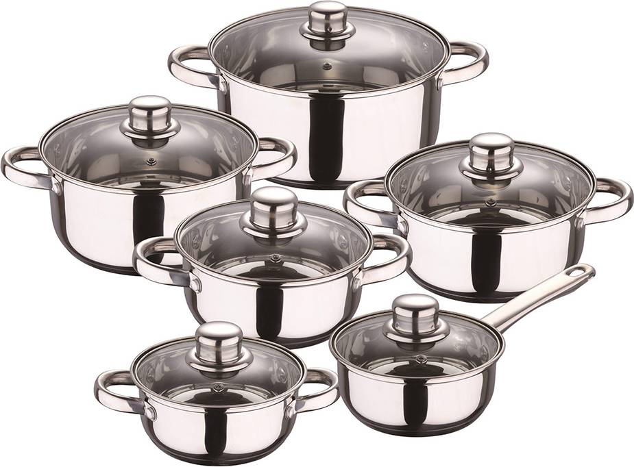 Wellhome Cookware Set 15 Pieces Silver Cookware Set