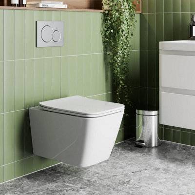 Affine Rimless Square Toilet Pan White