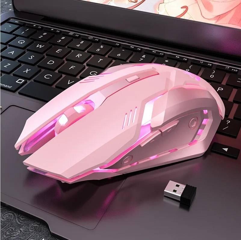 Maxpower Mouse Wireless Ricaricabile Luminoso Rosa