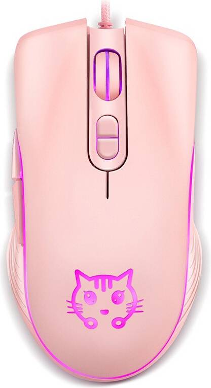 USB Gaming Maus Mit Kabel Rosa