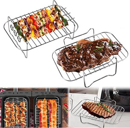 Food ninja air fryer Pipihome 2Pcs Dual Zone Air Fryer Rack