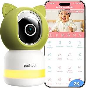 Outinput 2K 4MP Baby Monitor with Camera