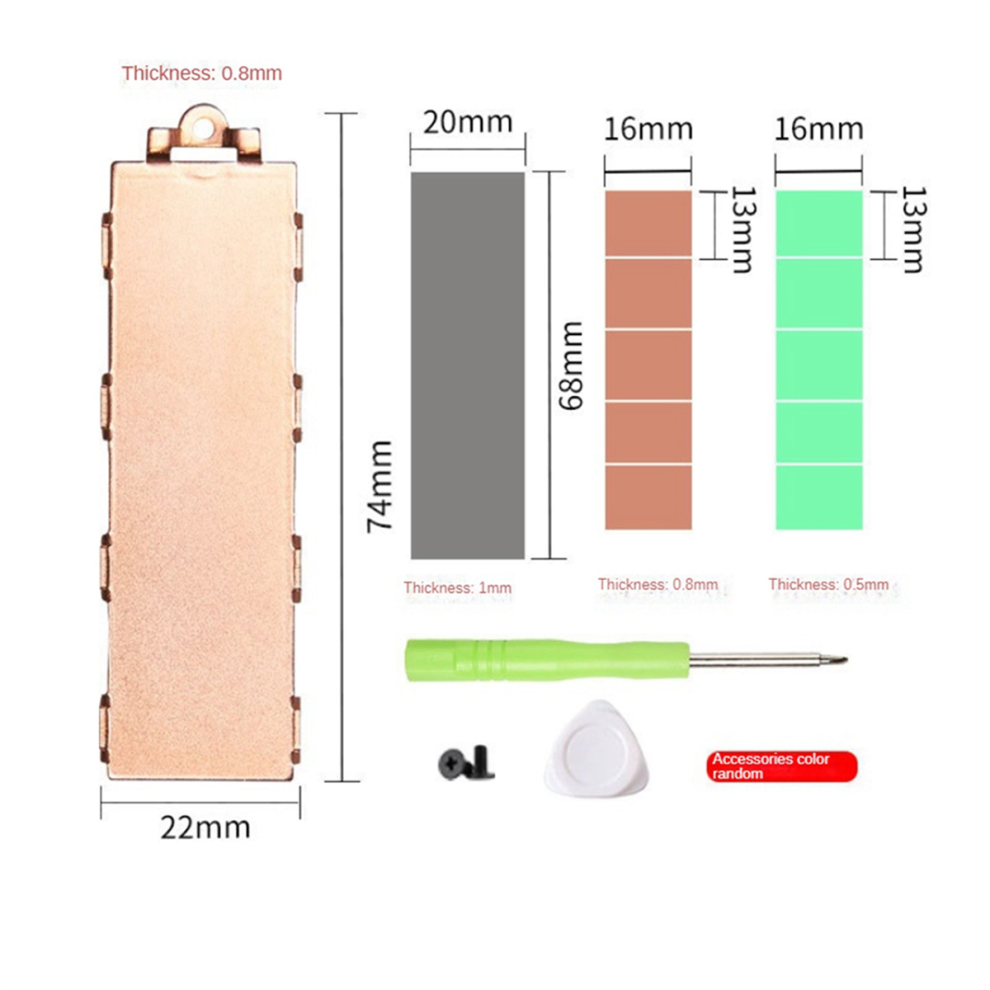 Copper M.2 SSD Heat Sink Radiator