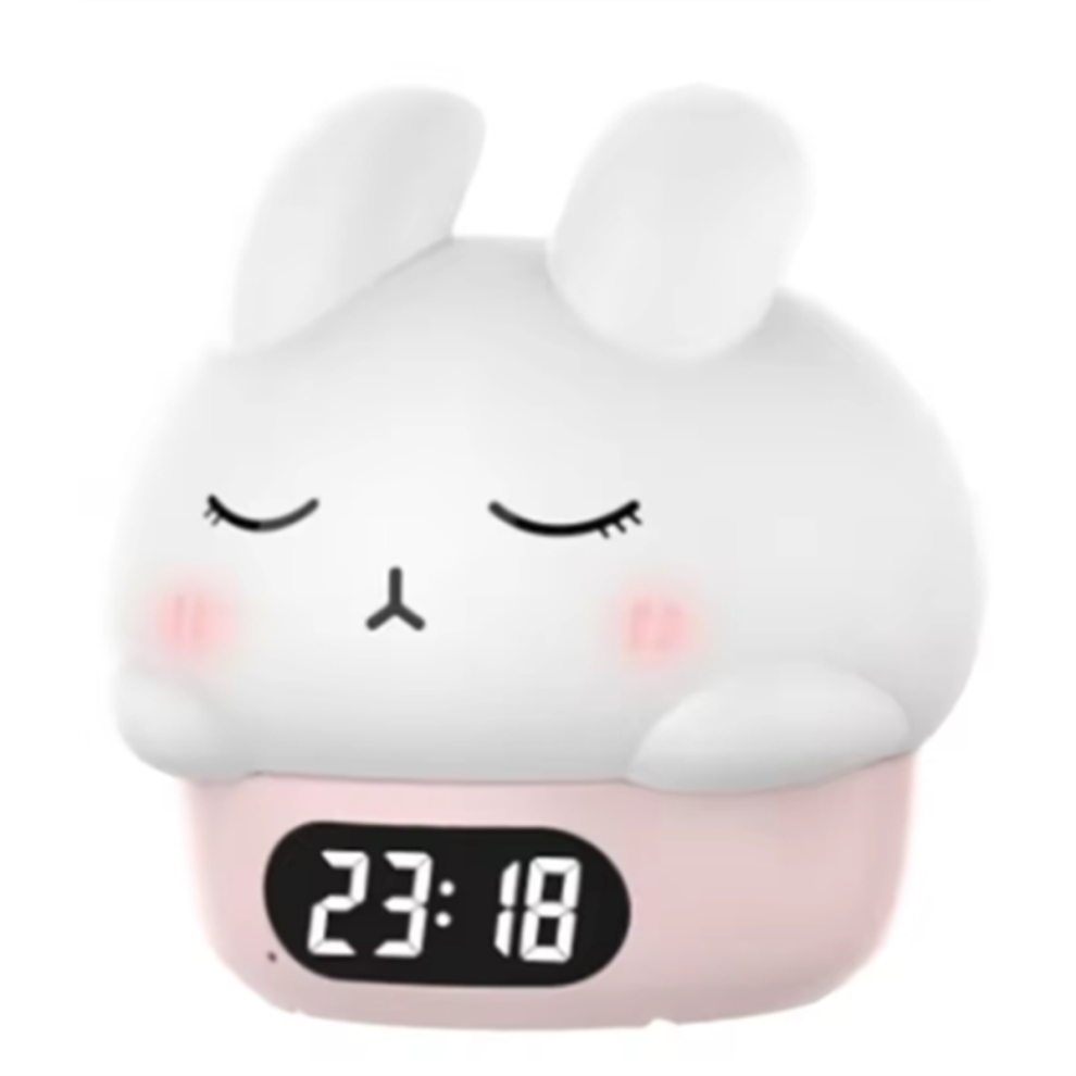 Kepptory Cute Nightlight Clock Accompany Rabbits Pat