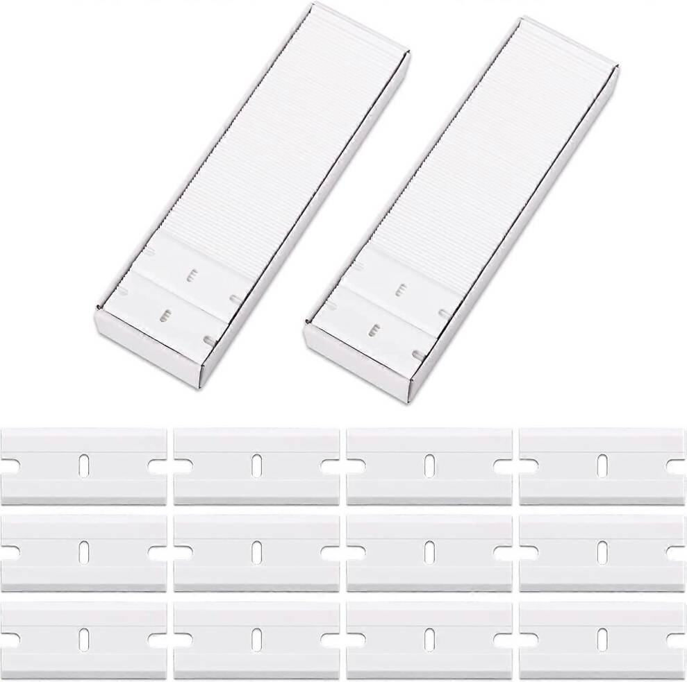 200Pcs White Plastic Double Sided Razor Blades Set