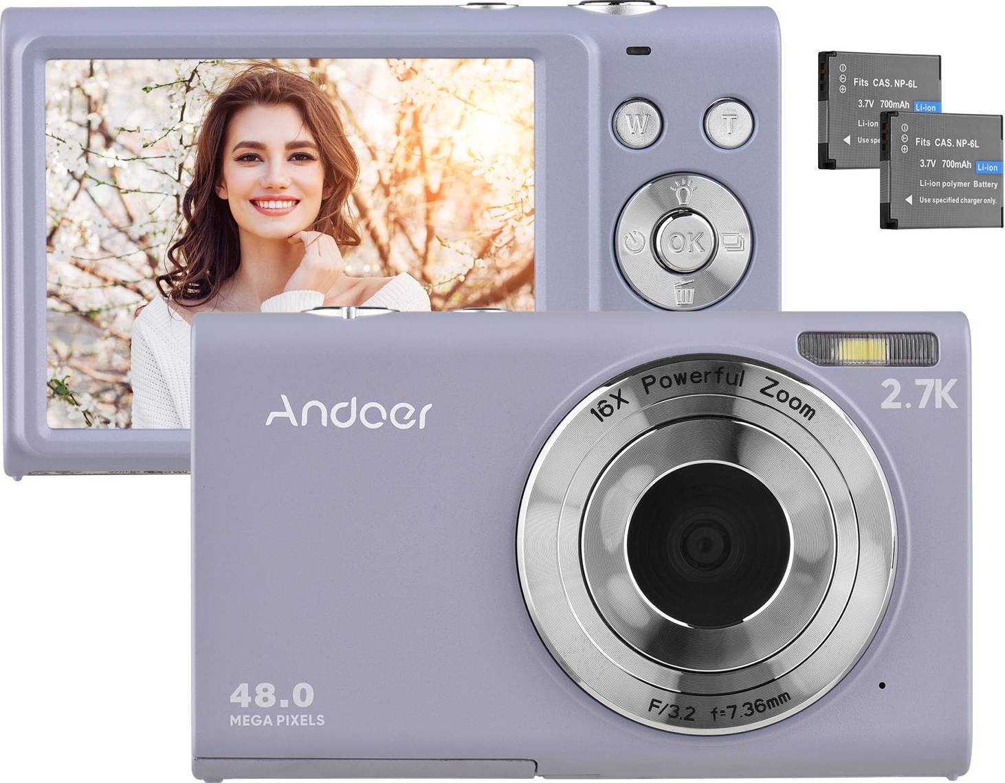 2.7K Digital Camera 48MP Compact Video