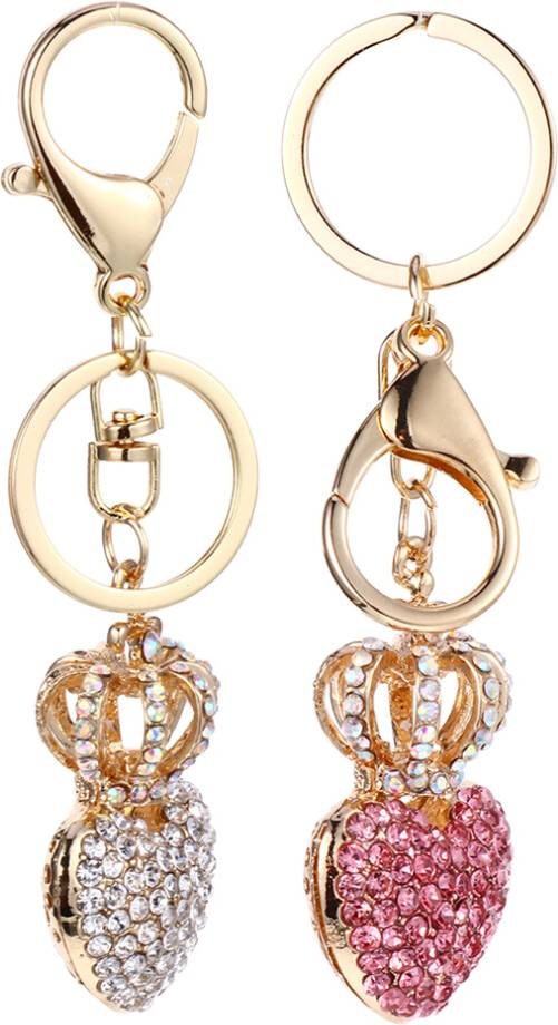 Solustre Rhinestone Heart Keychain Purse Bag Pendant