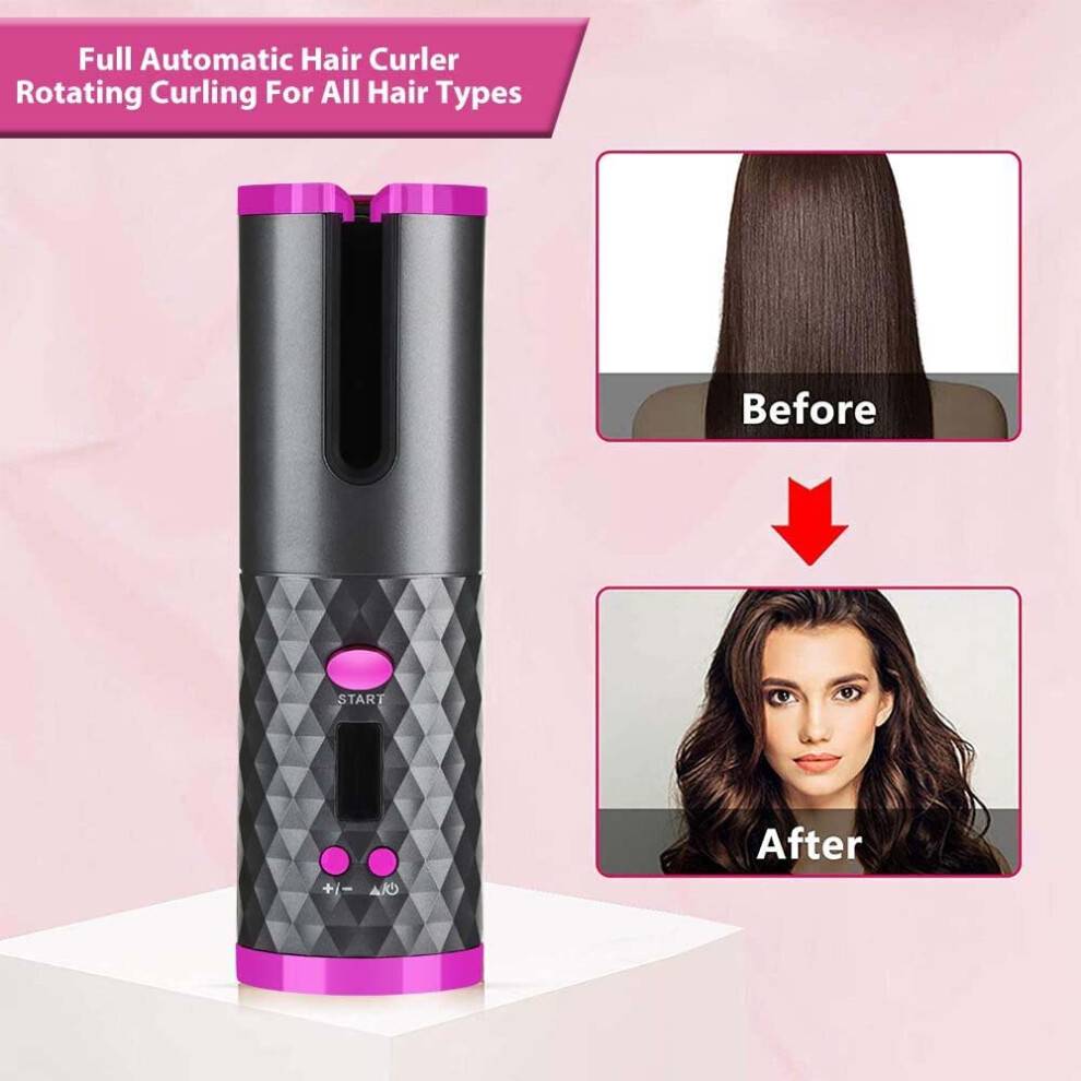 Auto-Rotating Wireless Ceramic Curling Iron