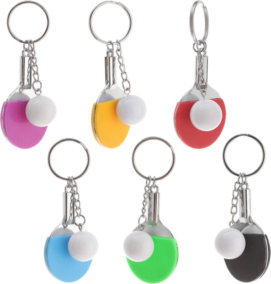 Inoomp Table Tennis Racket Keyrings Bag Yellow