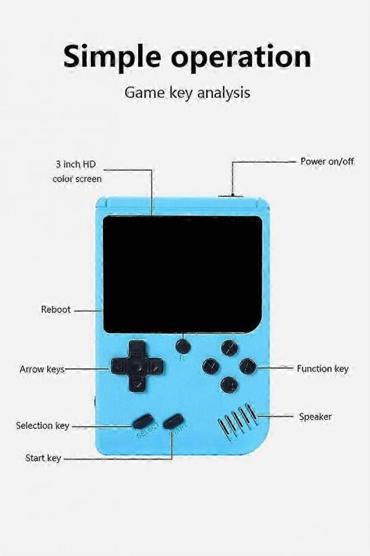 Retro Mini Handheld Game Console - Blue
