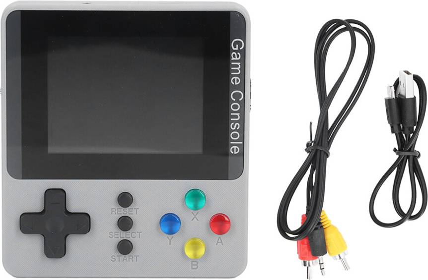 Portable Handheld Game Console with AV Cable - Grey