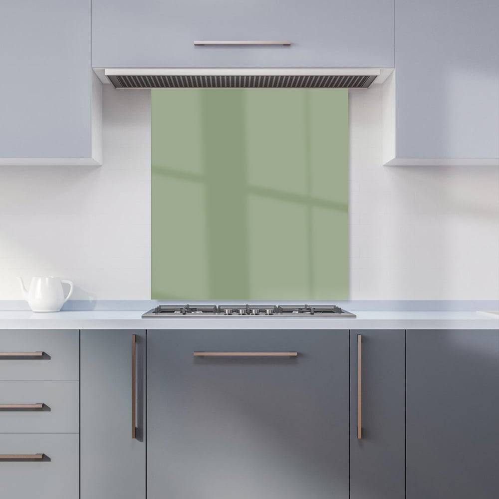 Warren Reed Designer Sage Green Glass Kitchen Splashback 65 x 70 cm Splash Guard