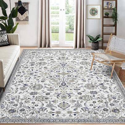 Shein Vintage Distressed Runner Rug Non Slip