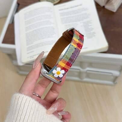 Shein Cloth Colorful Leather Loop Compatible Apple Watch Band