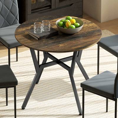Homcom Small Kitchen With Black Steel Legs Dining Table