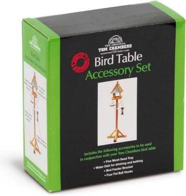 Handcrafted Wooden Garden Bird Table Accessory Set