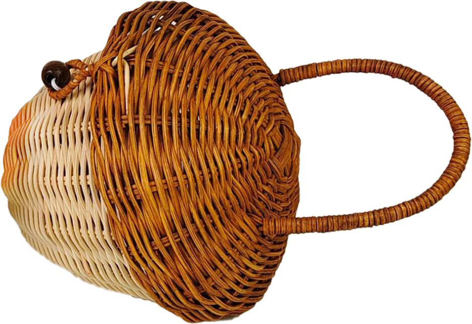 Solustre 2pcs Rattan Handheld Storage Organizer Basket