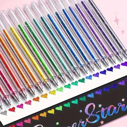 Shein 48pcs Color Flash Ballpoint Pen Set