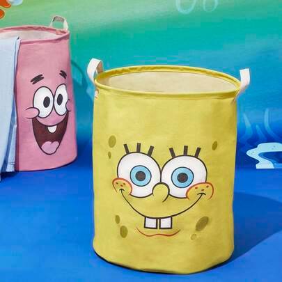 Shein Cartoon Pattern Storage Bin - Linen Material