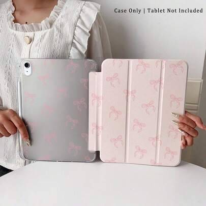 Shein Pink Bow Pattern Protective Tablet Case