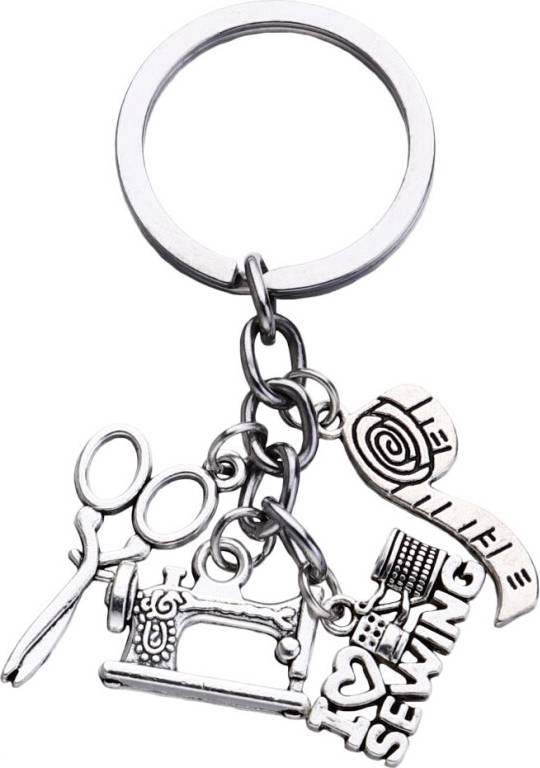 ABOOFAN Scissors Ruler Keychains Sewing Machine Key Rings