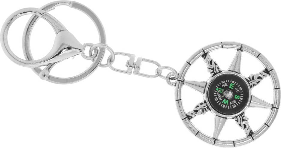 ABOOFAN Mini Compass Keychain Metal Rudder - Outdoors