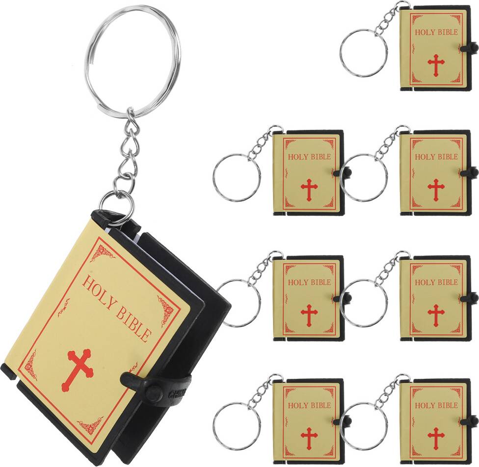 Inoomp Bible Keychain Book Pendant Key Rings