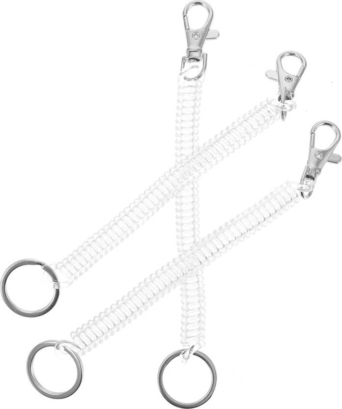 ABOOFAN 6pcs Spring Key Chain Coil Elastic Retractable Ring