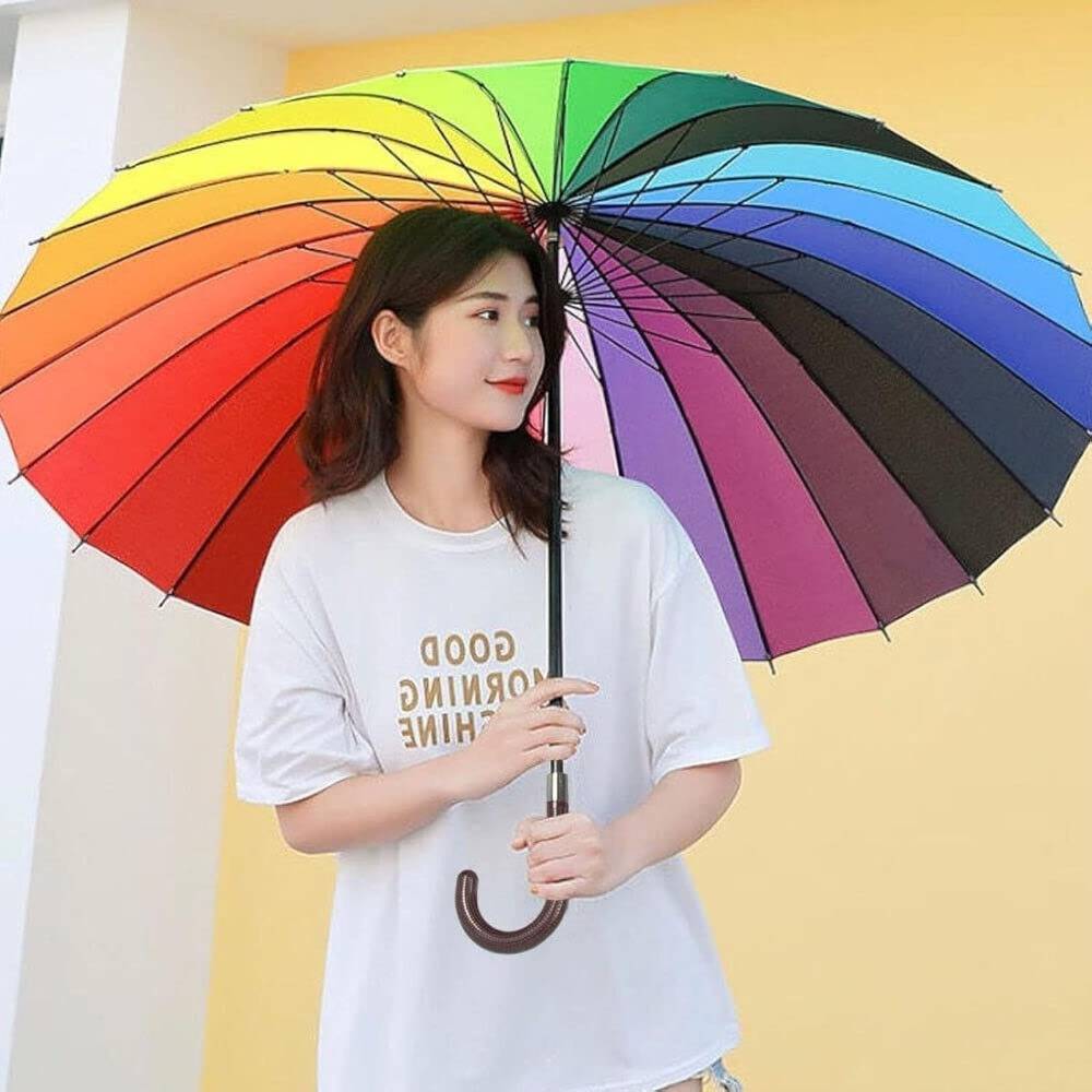 Temu 45 Inch Windproof 16 Rib Large Golf Umbrella