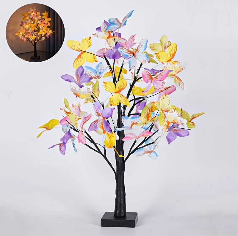 Temu Tree Usb Powered Artificial Flower String Light