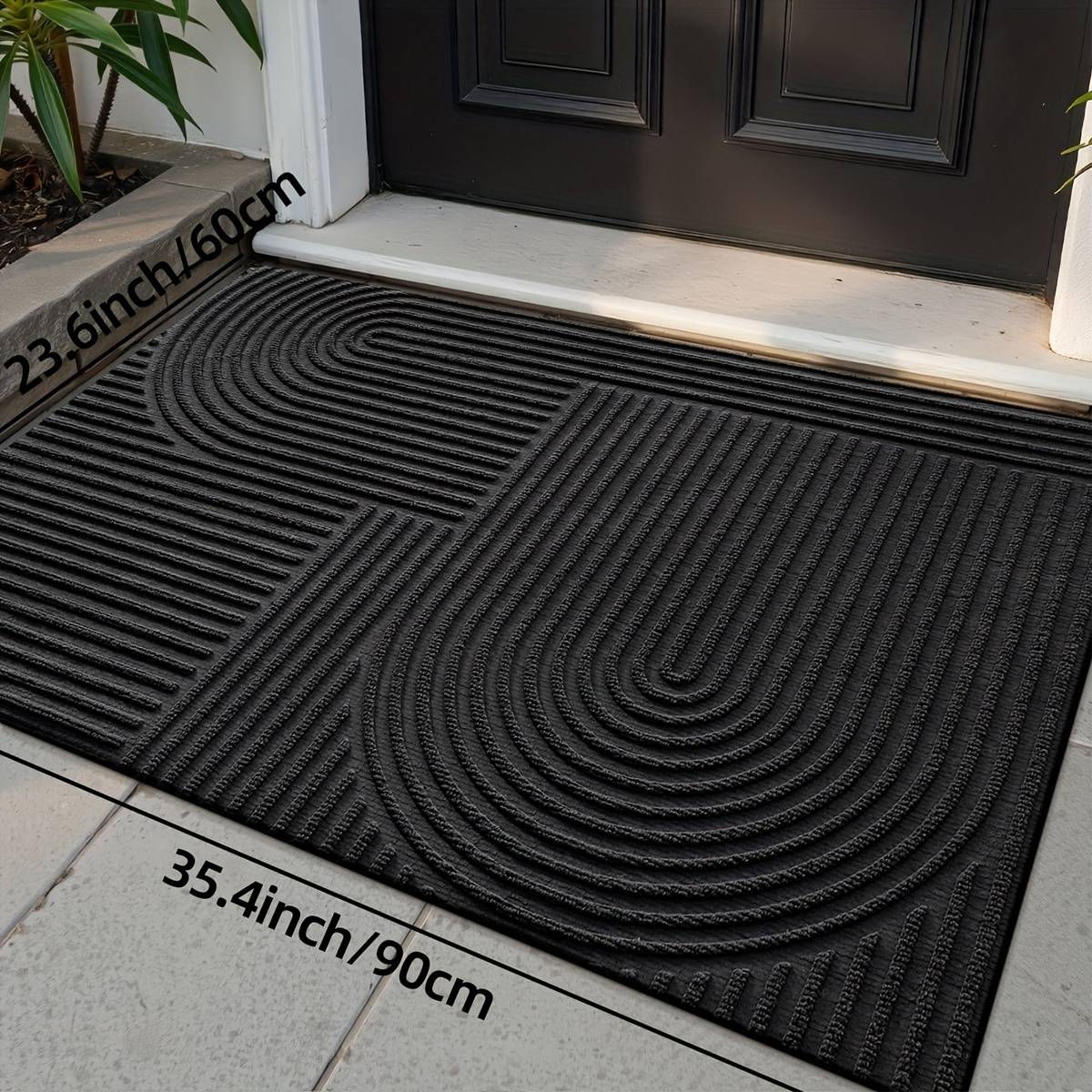 Temu Single Door Mat With Solid Color Geometric Patterns