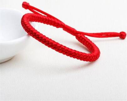 Shein Handmade Braided Red Rope Bracelet Polyester