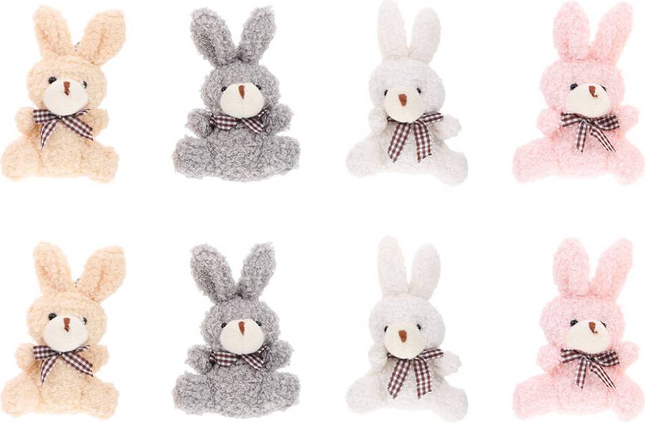 Solustre Rabbit Plush Keychain Set Bunny Pendant