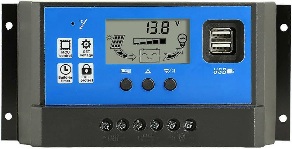 Solar Panel Controller PWM Stable LCD Display 12V 24V