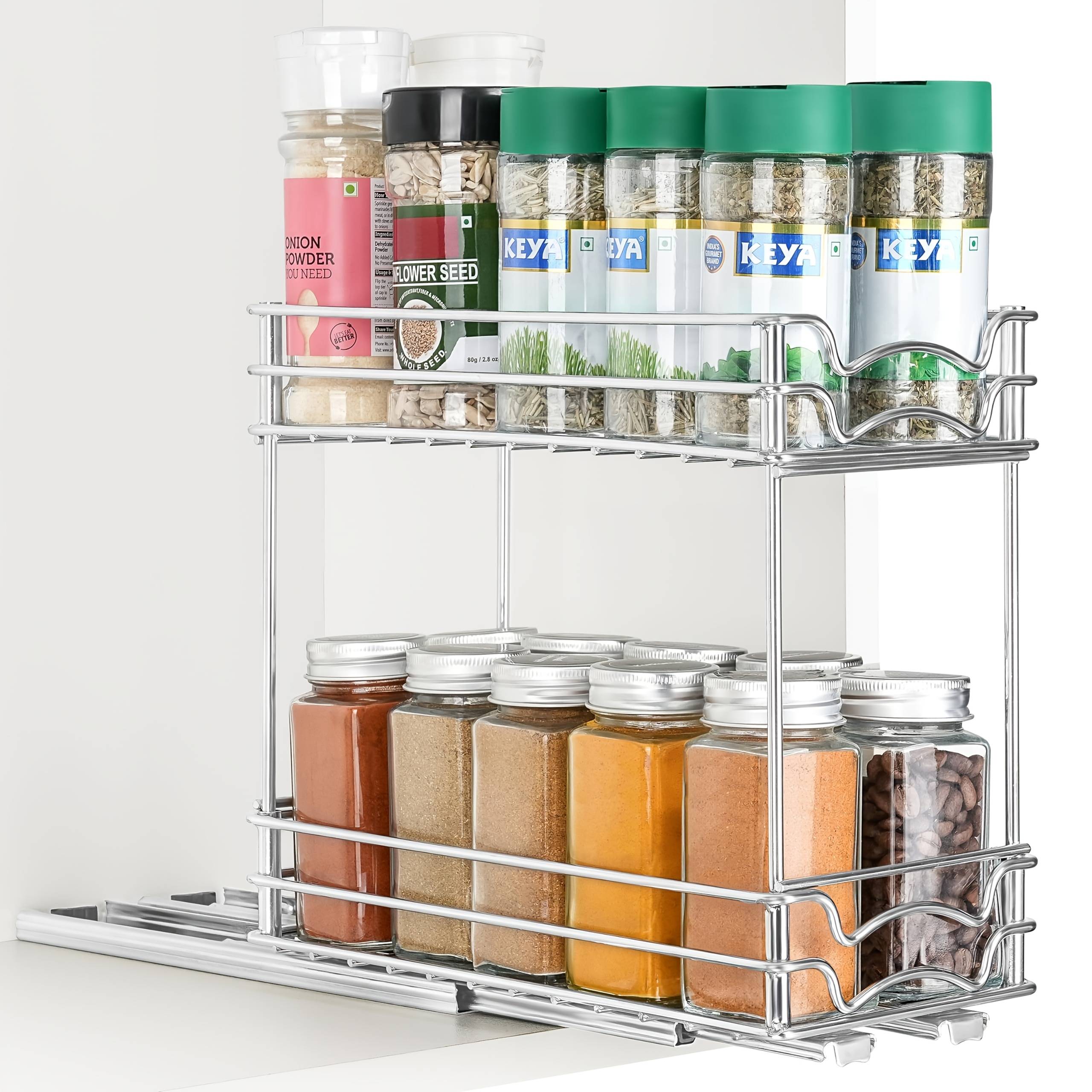 I rack 2 Temu 2-Tier Pull-Out Spice Rack