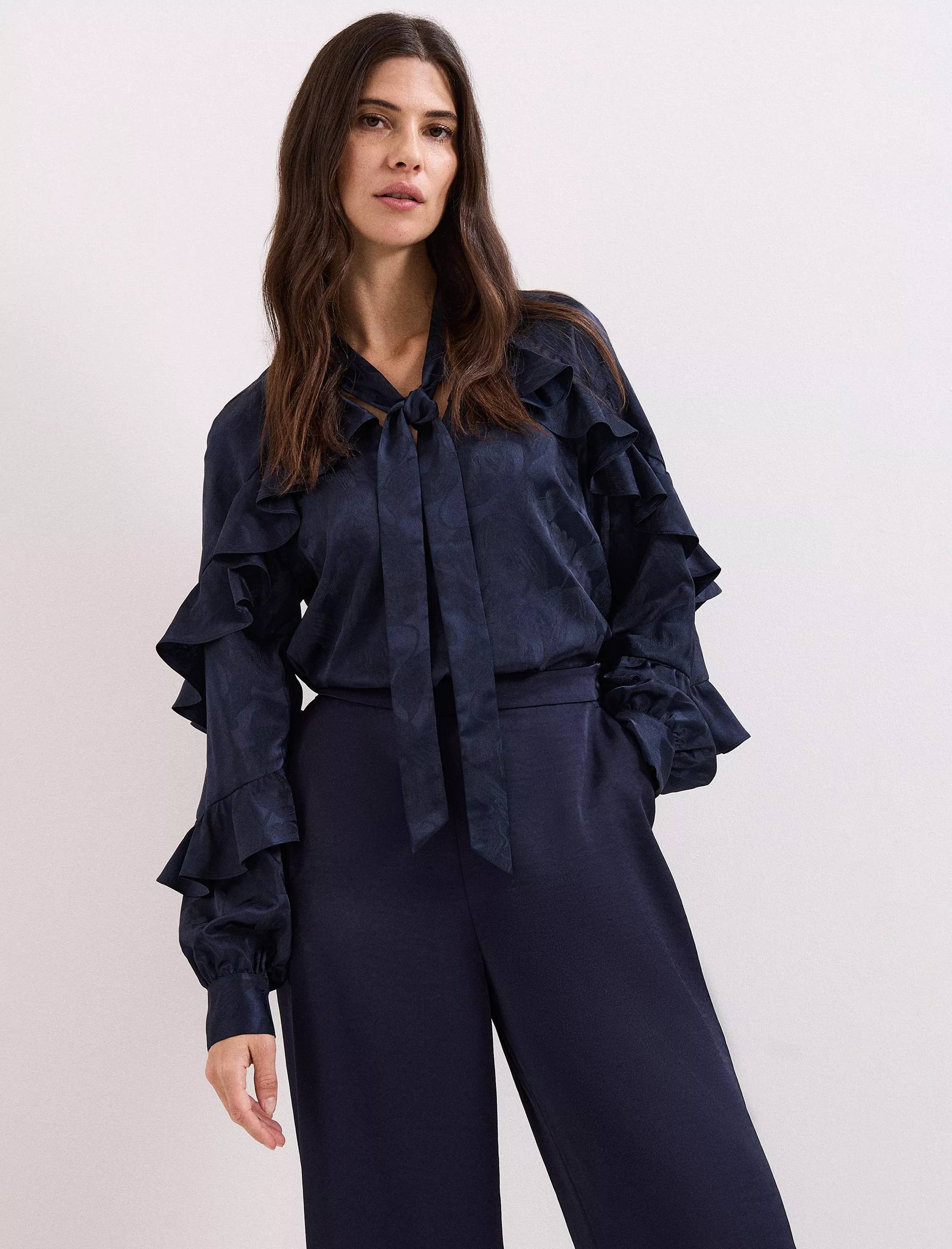 Phase Eight Liberty Ruffle Blouse - Navy