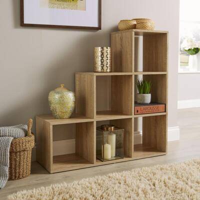 Home 6 Bookcase Step Style Storage Cube Step Shelf