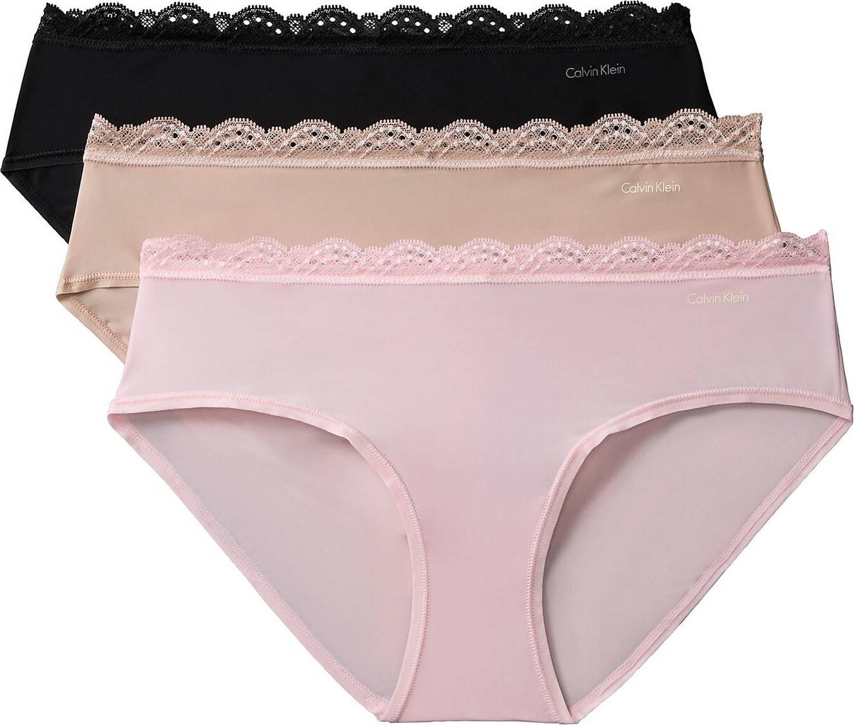 Calvin klein dame undertøj Calvin Klein Hipster Microfiber Stretch 3 Pack - Multi/Patterned