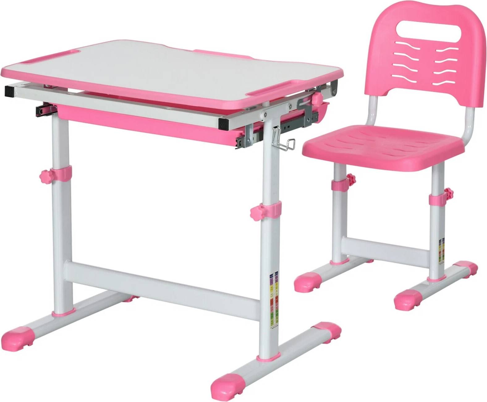 Homcom Adjustable Kids Desk Chair Set