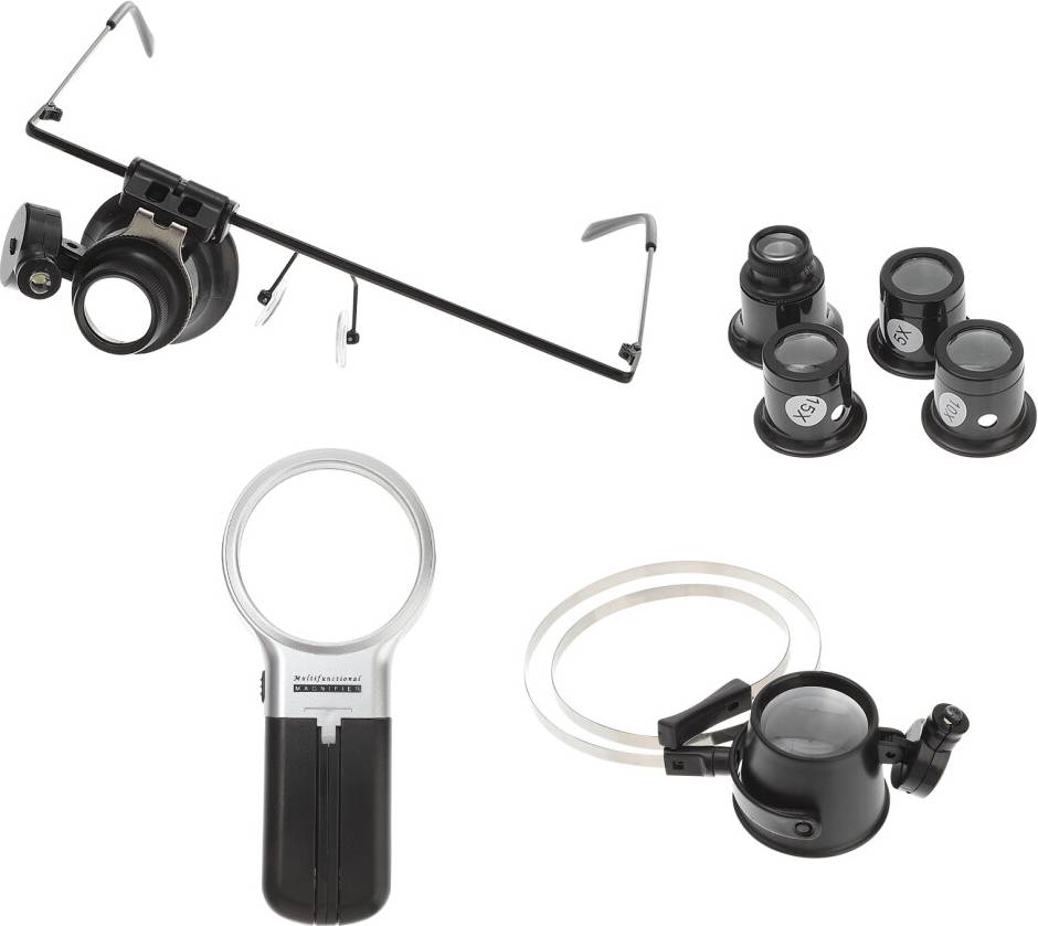 Solustre 7Pcs Portable Magnifying Glass Set
