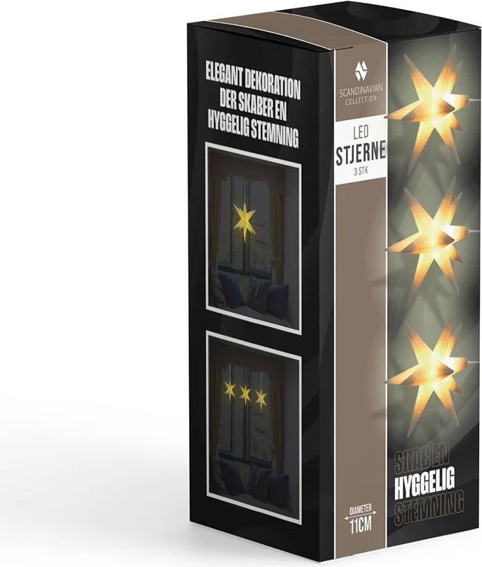 LED Stjernelys 3stk.