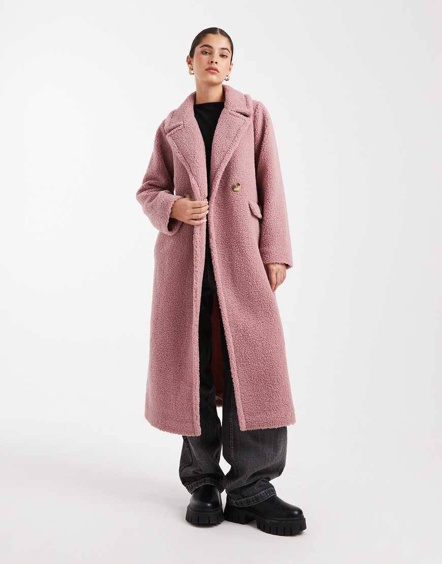 Threadbare Kappa Teddy Maxilängd - Rosa