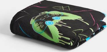 OHS Positive Vibes Print Sherpa Reverse Throw Multi Couverture Multicolore