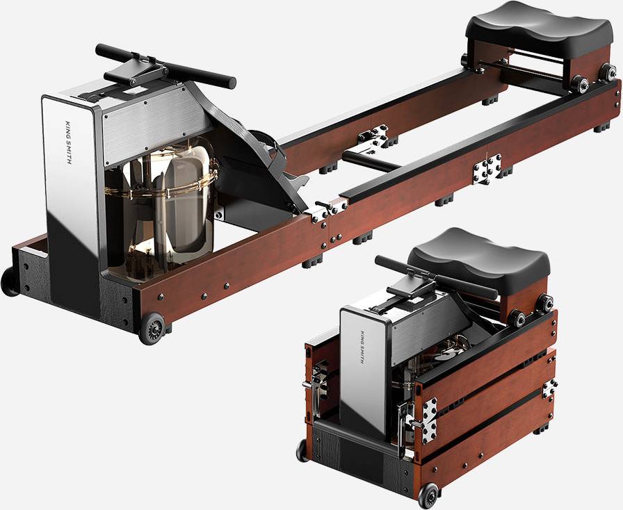 WM10 Tri-Fold Water Rowing Machine Red Oak