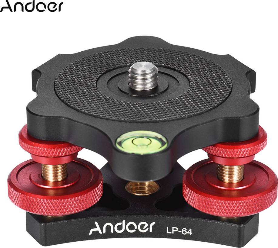 Andoer LP-64 Camera Statief Hoofd Leveling Base