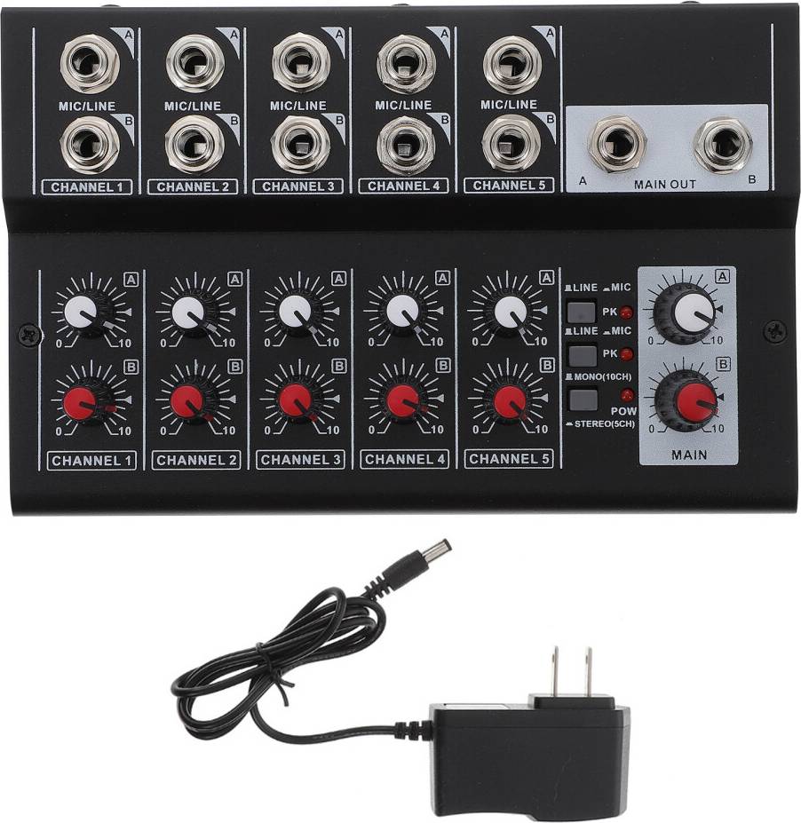 Inoomp Audio Mixer 10 In 2 Out Stereo Line