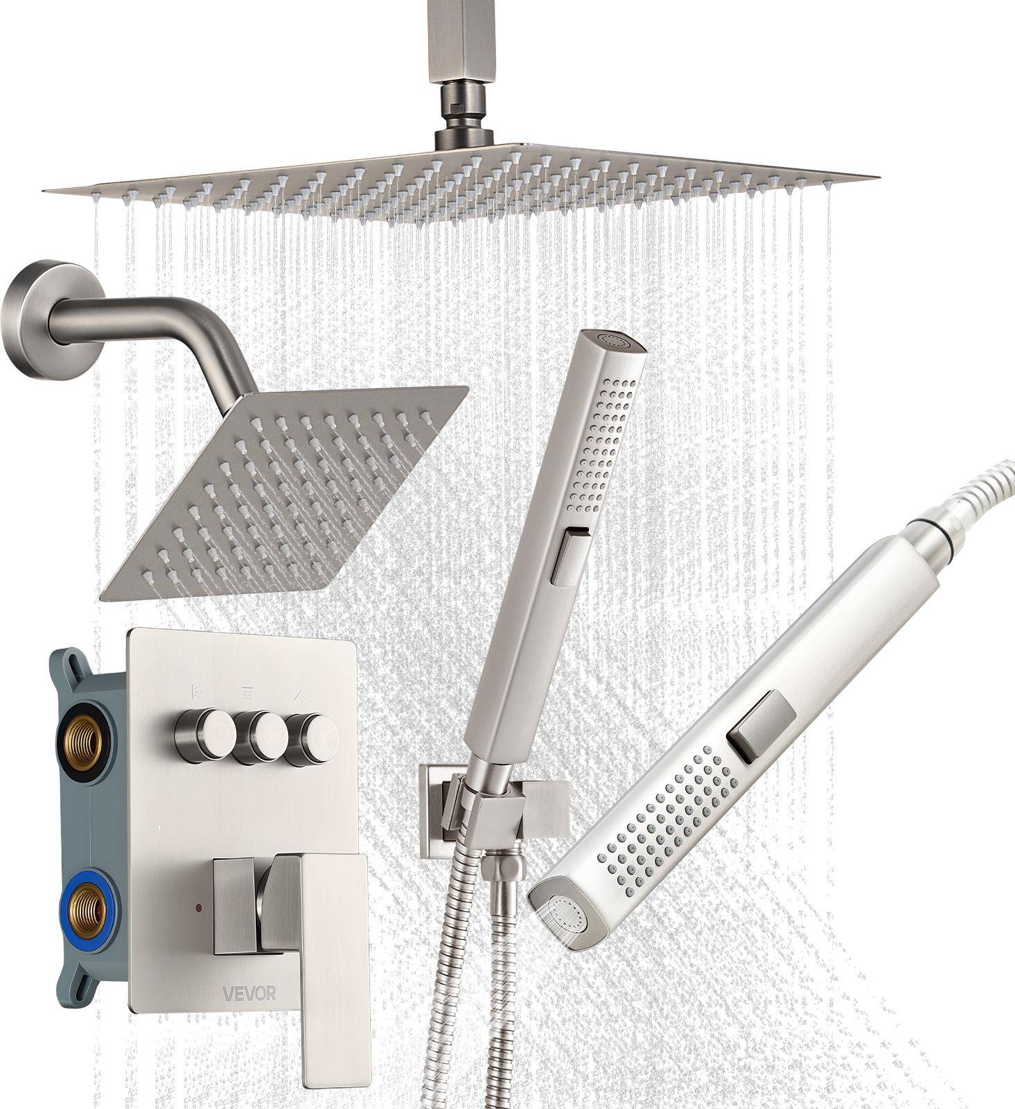 Shower faucet set VEVOR 10 Inch Ceiling Mount Rainfall Shower Faucet Set